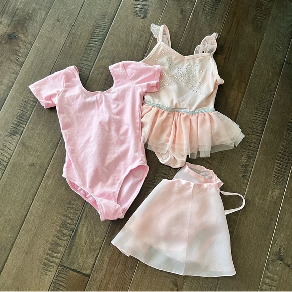 Girls Ballet Dance Leotard Skirt Outfit Lot Bundle Pink 4T and 4/5T - Picture 2 of 3